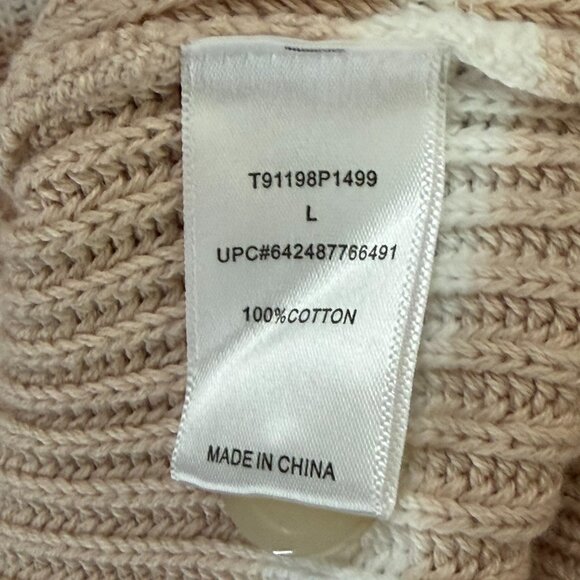 Tart Collections Cardigan Sweater Womens L Beige Tie Dye Button Cropped Slouchy - Picture 13 of 14